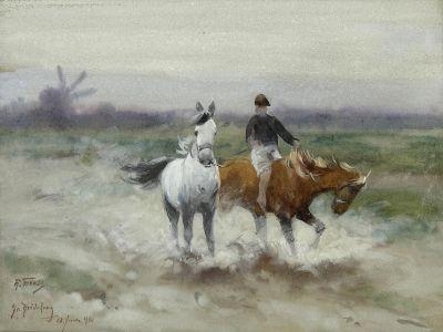 A horseback ride (1900) Richard Friese tablo - Dekolata