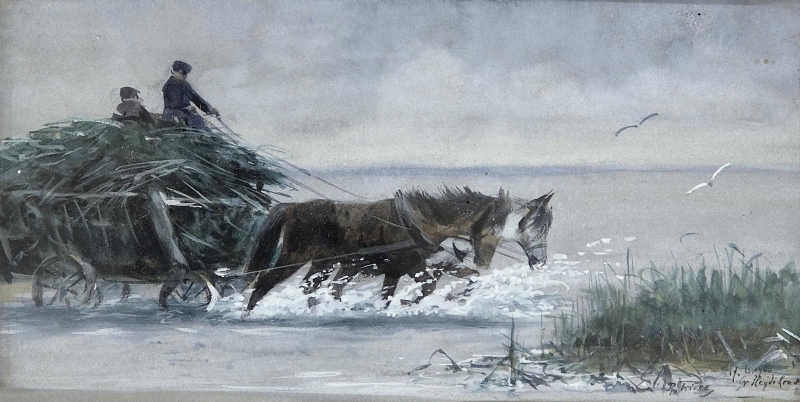 Reed harvest (1900) Richard Friese tablo - Dekolata