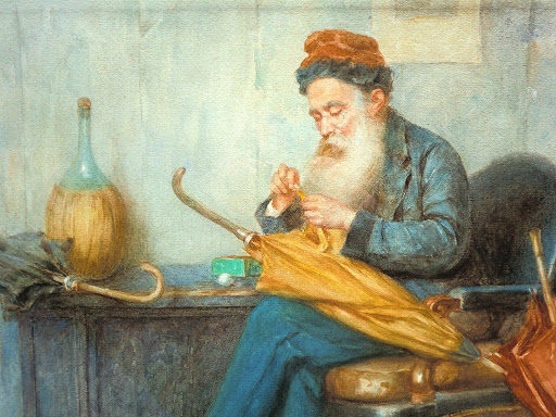 L'ombrellaio Vittorio Tessari tablo - Dekolata