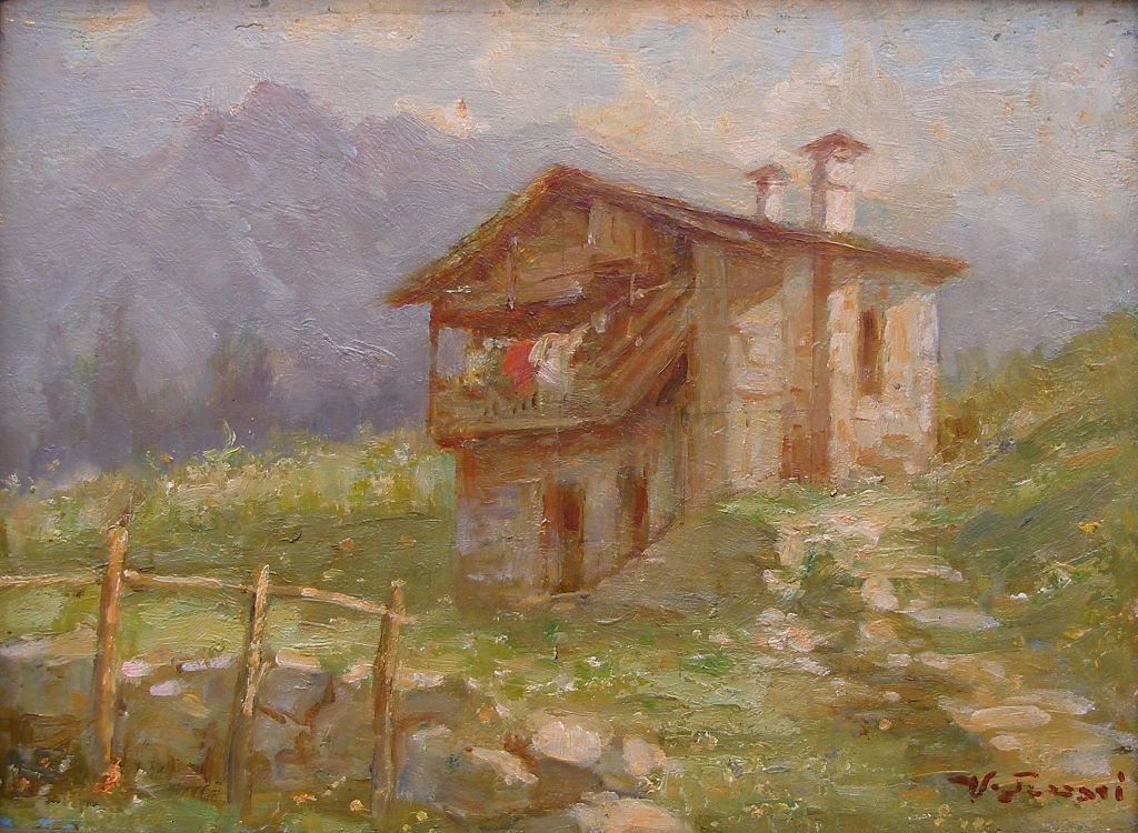 Mountain cottage Vittorio Tessari tablo - Dekolata