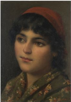 Portrait of a girl Vittorio Tessari tablo - Dekolata