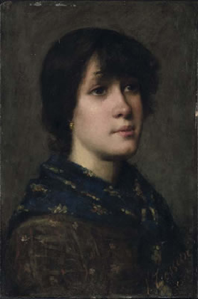 Portrait of a woman Vittorio Tessari tablo - Dekolata
