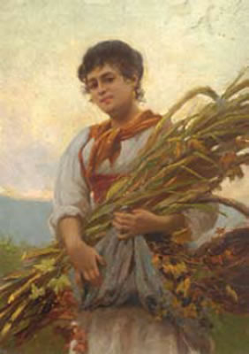 The harvest (1900) Vittorio Tessari tablo - Dekolata