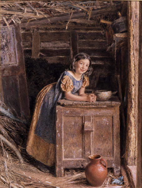 A rustic beauty (1837) William Henry Hunt tablo - Dekolata
