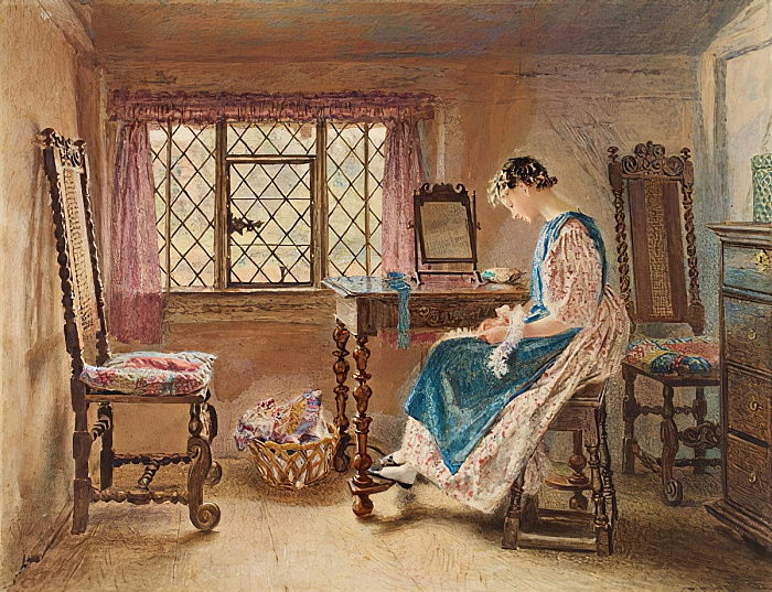 Preparing for sunday (1832) William Henry Hunt tablo - Dekolata