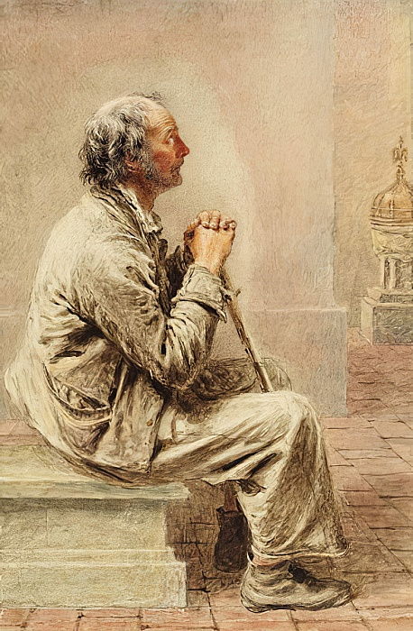 Rustic devotion (1840) William Henry Hunt tablo - Dekolata