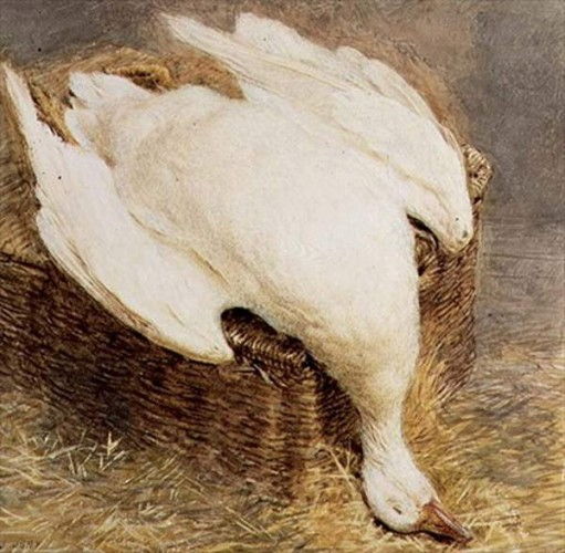 Still Life of a dead goose with a Basket (1835) – William Henry Hunt Tablo