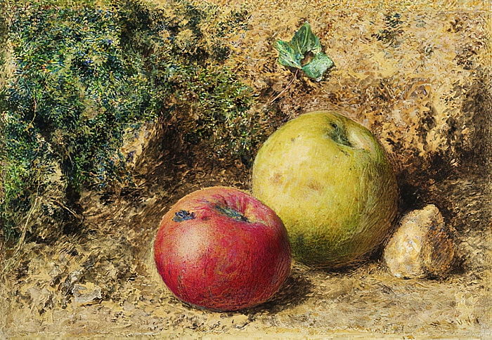 The Contrast Red and Green Apples (1860) – William Henry Hunt Tablo