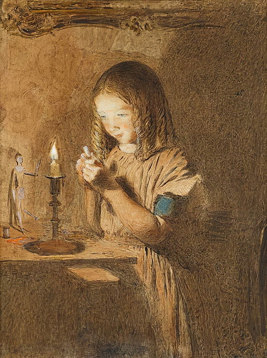 The young seamstress (1845) William Henry Hunt tablo - Dekolata