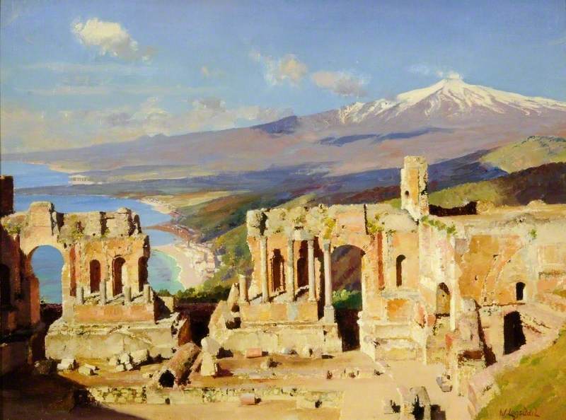 The Greek Theatre, Taormina, Sicily (1900) – William Logsdail Tablo