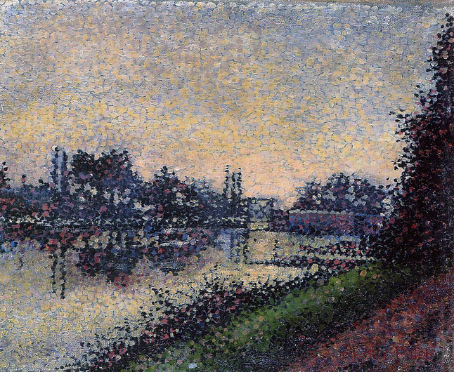 Landscape with a Lock (1885) - Albert Dubois-Pillet Tablo