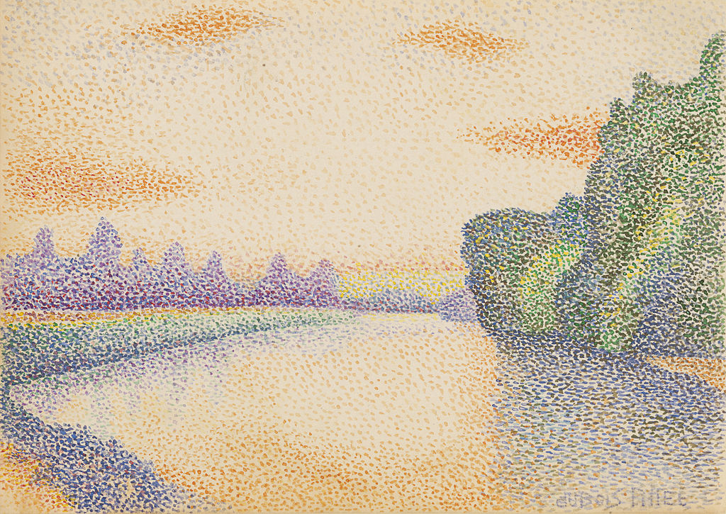 The Banks of the Marne at Dawn (1888) - Albert Dubois-Pillet Tablo