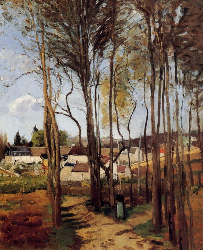 A Village through the Trees (1868) - Camille Pissarro Tablo