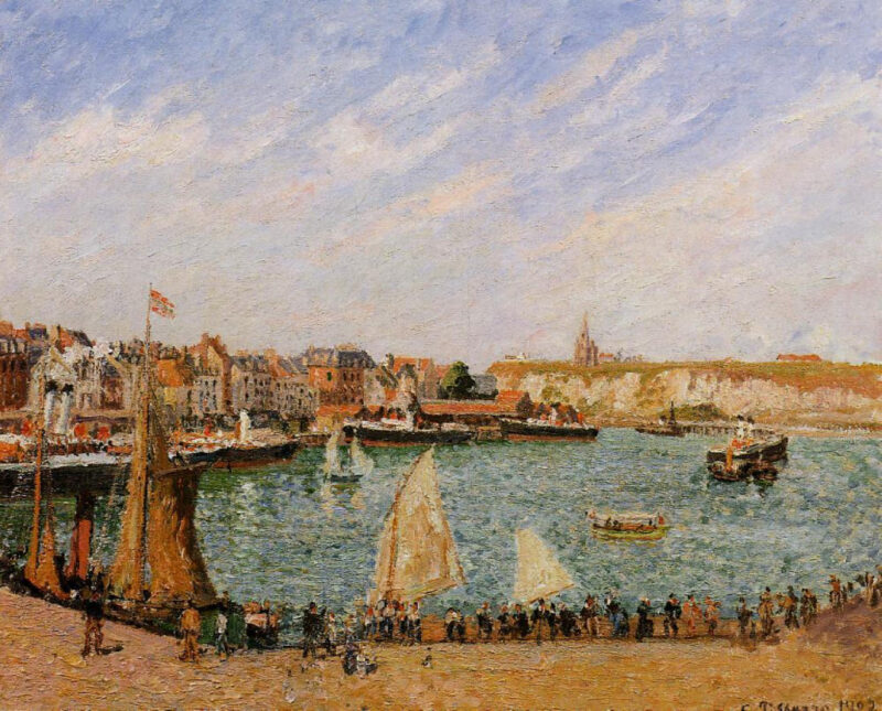 Afternoon, Sun, the Inner Harbor, Dieppe (1902) - Camille Pissarro Tablo