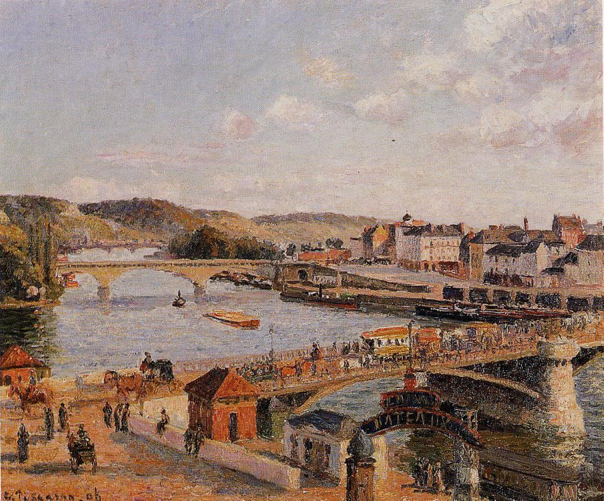 Afternoon, Sun, Rouen (1896) – Camille Pissarro Tablo