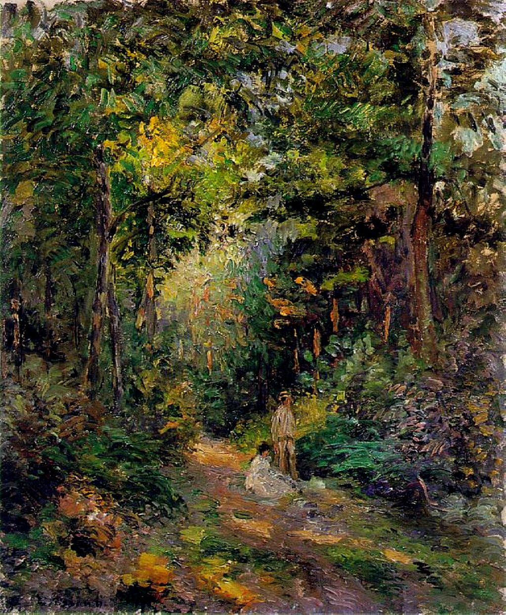 Autumn, Path through the Woods (1876) - Camille Pissarro Tablo
