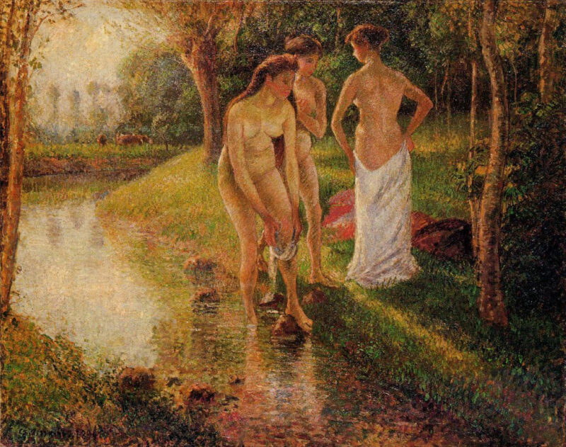 Bathers (1896) - Camille Pissarro Tablo