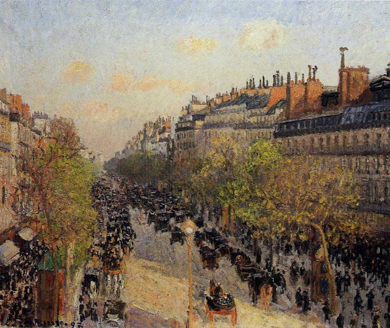 Boulevard Montmartre, Sunset (1897) - Camille Pissarro Tablo
