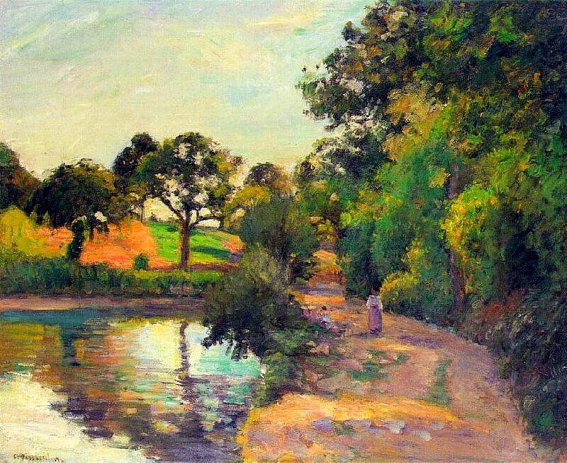 Bridge at Montfoucault (1874) - Camille Pissarro Tablo