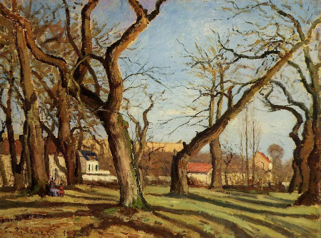 Chestnut Trees at Louveciennes (1872) - Camille Pissarro Tablo