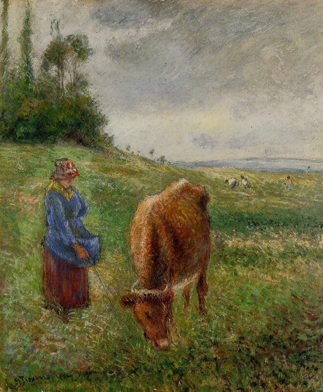 Cowherd, Pontoise (1882) - Camille Pissarro Tablo