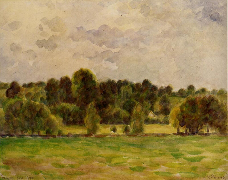 Eragny, Twilight (1890) - Camille Pissarro Tablo