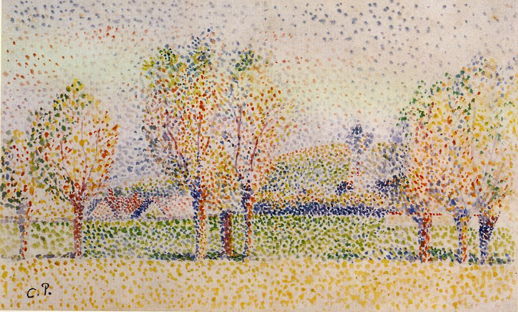 Eragny Landscape (1886) - Camille Pissarro Tablo