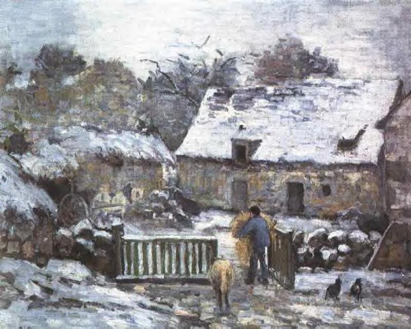 Farm at Montfoucault 2 (1874) – Camille Pissarro Tablo