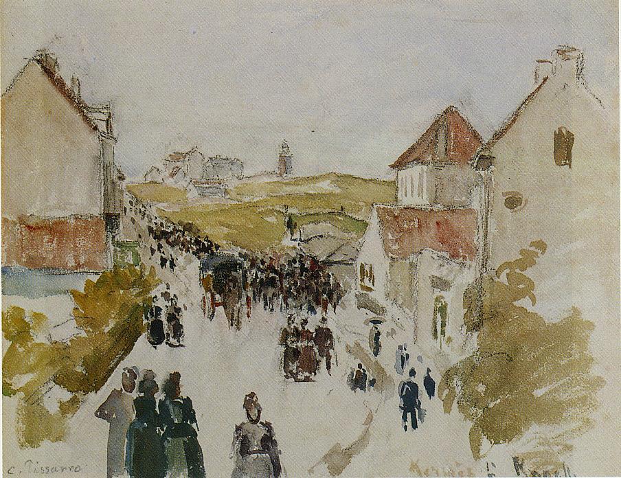 Feast Day in Knokke (1891) - Camille Pissarro Tablo
