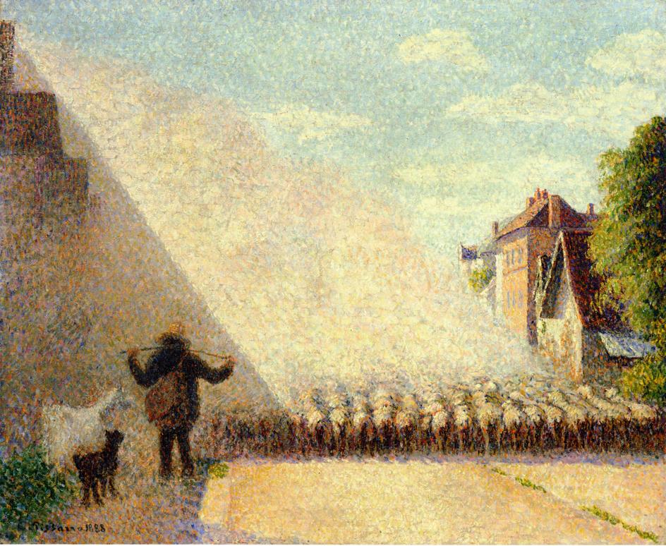 Flock of Sheep (1888) - Camille Pissarro Tablo