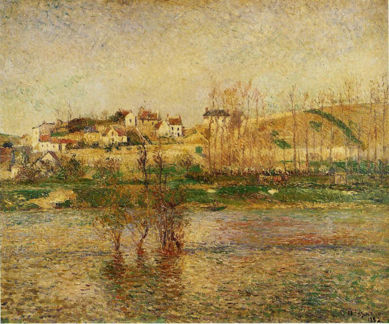 Flood in Pontoise (1882) - Camille Pissarro Tablo