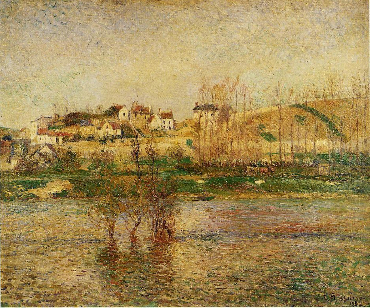 Flood in Pontoise (1882) - Camille Pissarro Tablo