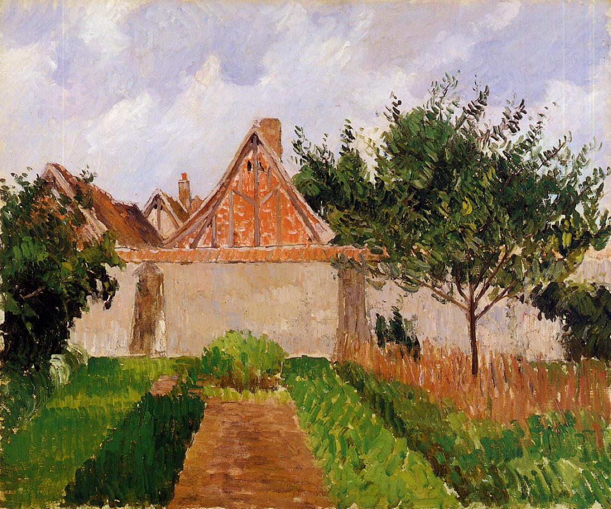 Garden at Eragny (study) (1899) – Camille Pissarro Tablo