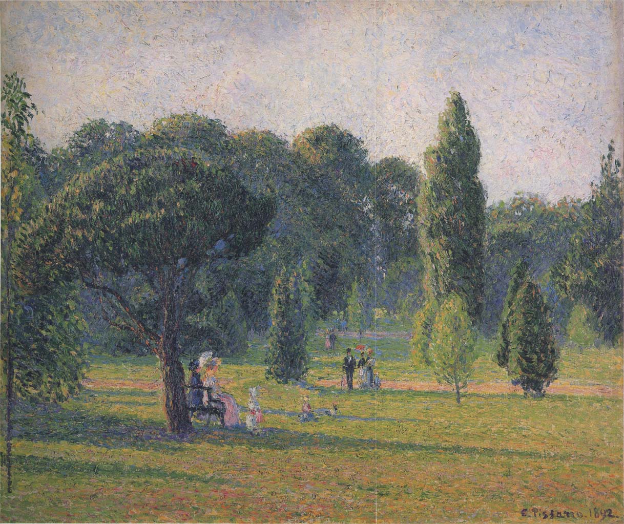 Gardens At Kew, Sunset (1892) - Camille Pissarro Tablo
