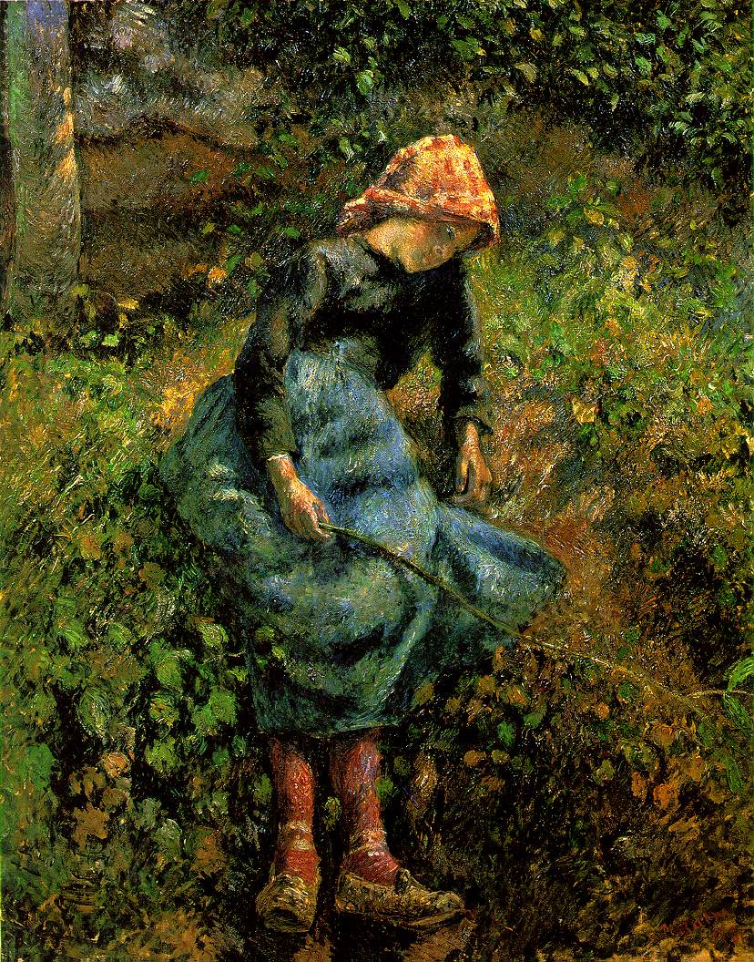 Girl with a Stick (1881) - Camille Pissarro Tablo