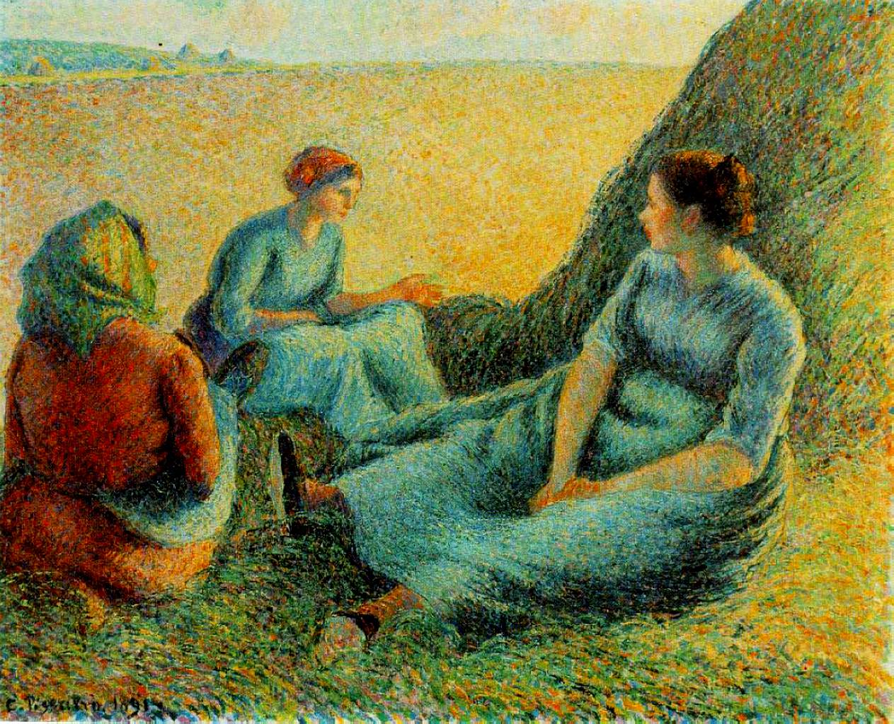 Haymakers Resting (1891) - Camille Pissarro Tablo
