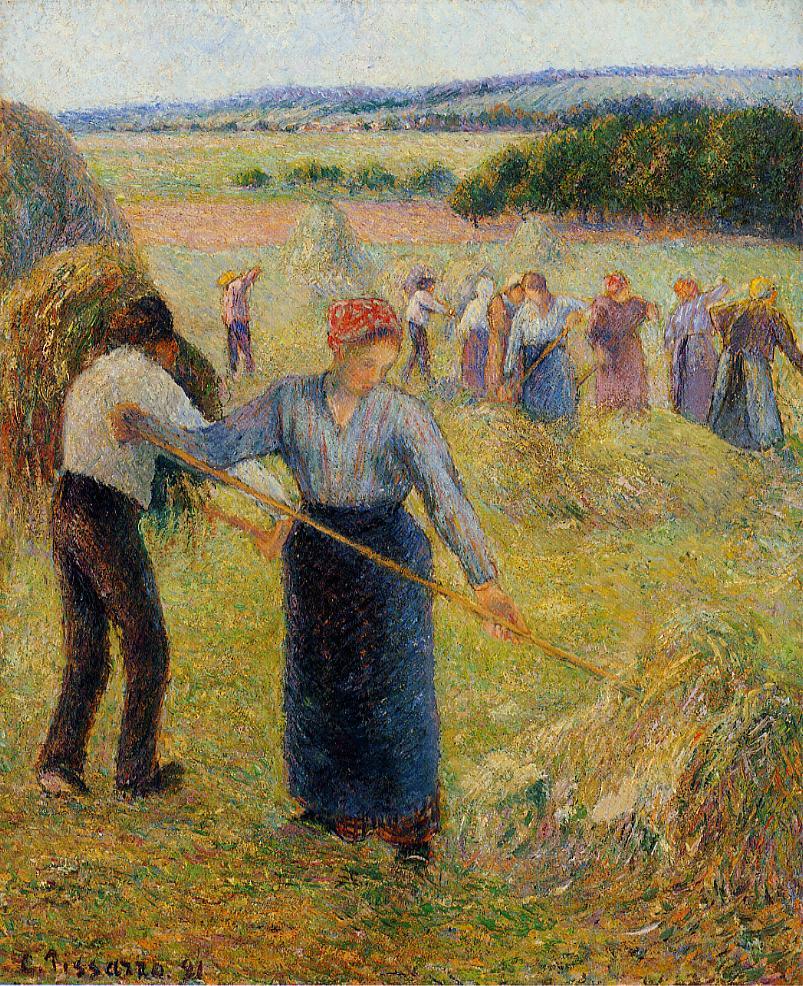 Haymaking at Eragny (1891) – Camille Pissarro Tablo