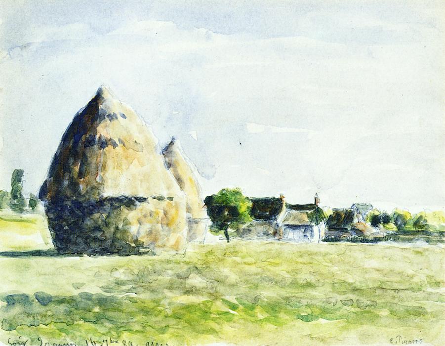 Haystacks (1889) - Camille Pissarro Tablo