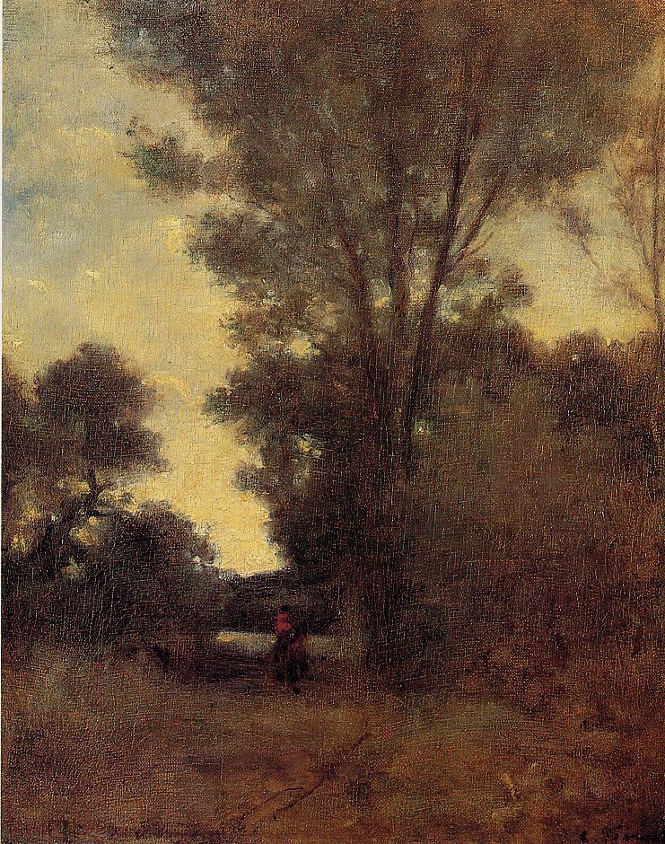Horseman in the Forest – Camille Pissarro Tablo