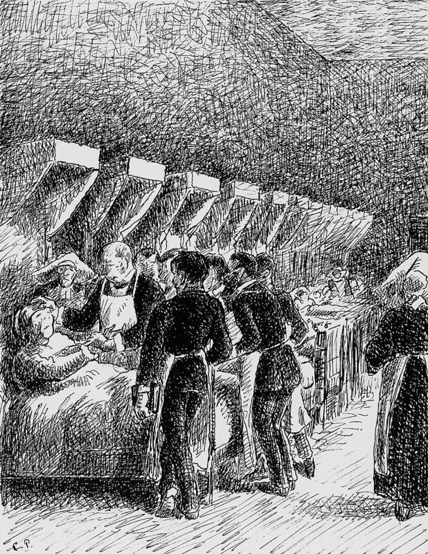 In the hospital - Camille Pissarro Tablo