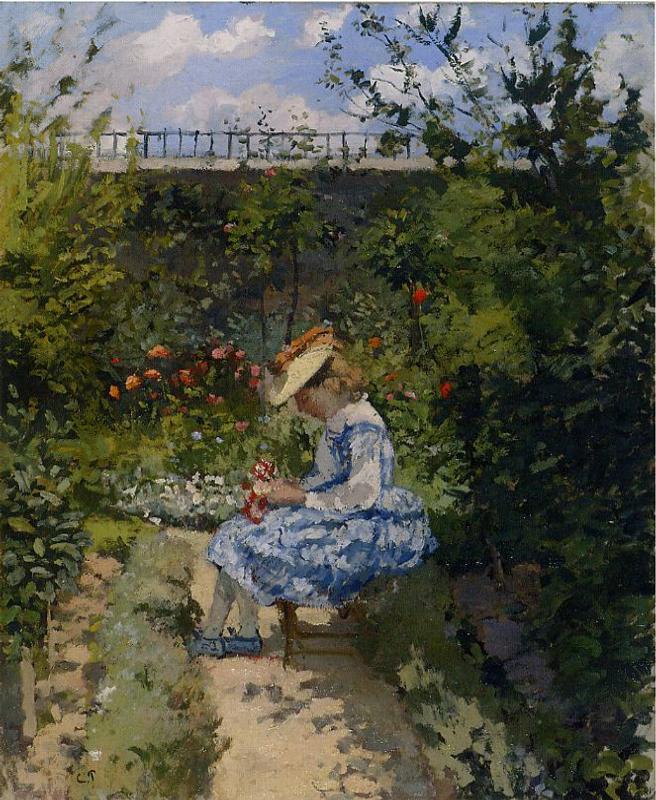 Jeanne in the Garden, Pontoise – Camille Pissarro Tablo