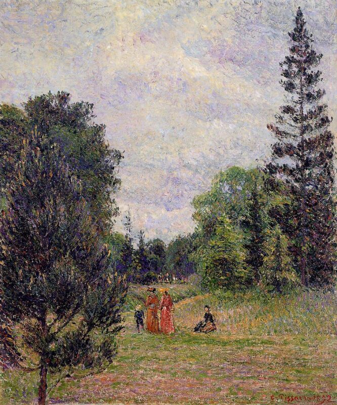 Kew Gardens, Crossroads near the Pond (1892) - Camille Pissarro Tablo