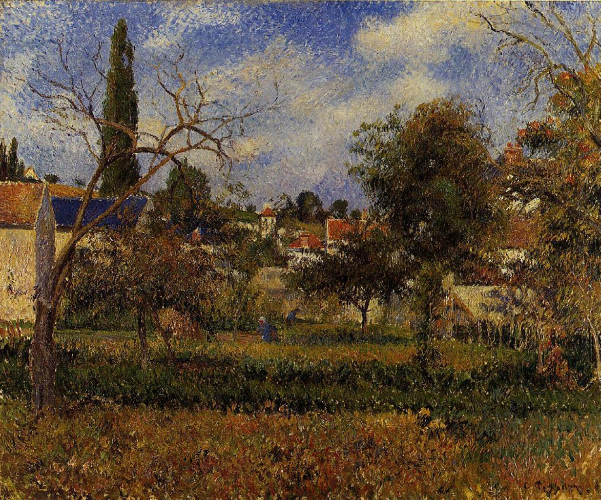 Kitchen Gardens, Pontoise (1881) - Camille Pissarro Tablo