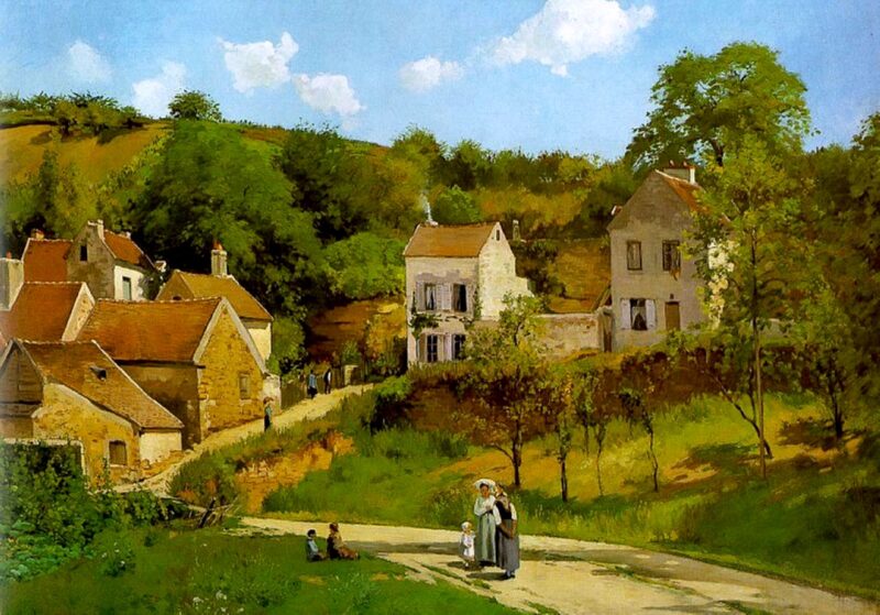 L'Hermitage at Pontoise (1867) - Camille Pissarro Tablo