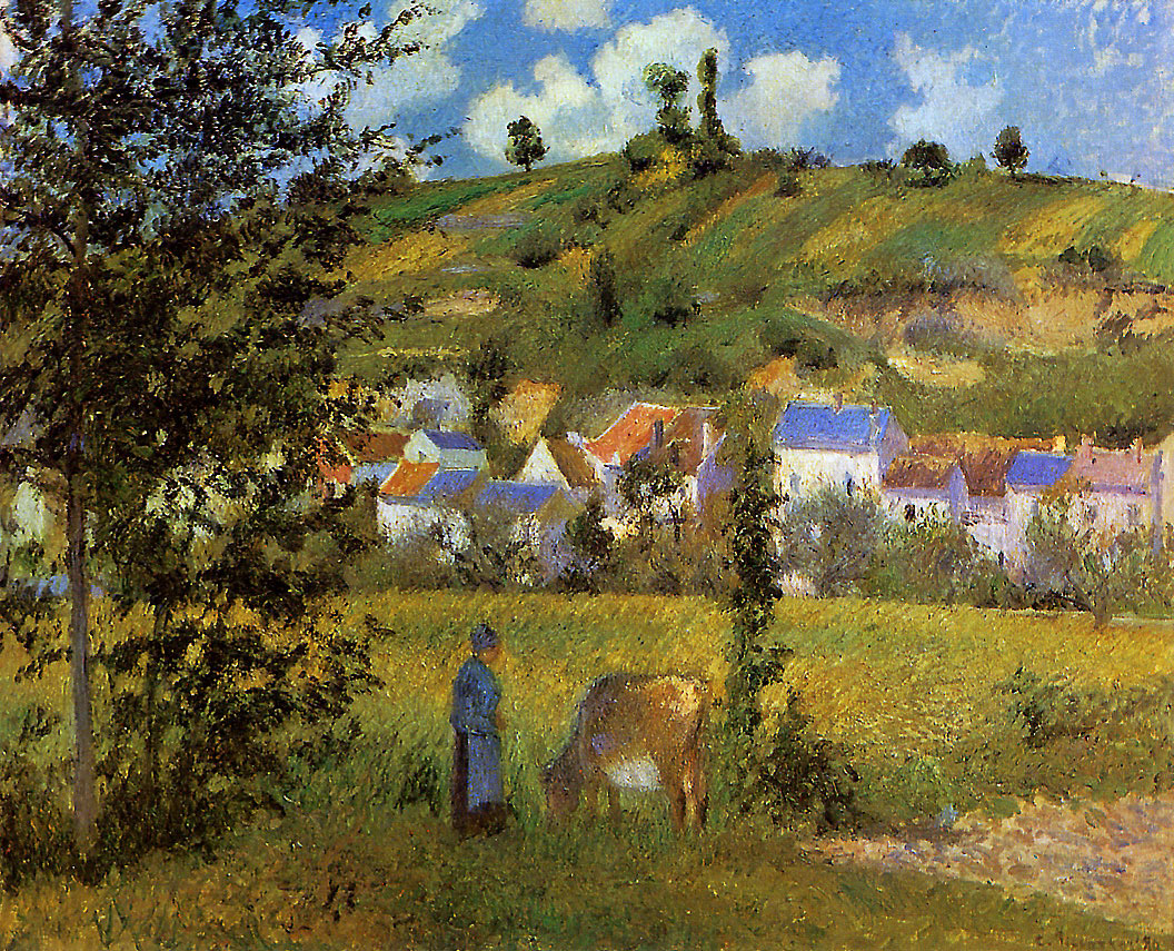 Landscape at Chaponval (1880) - Camille Pissarro Tablo