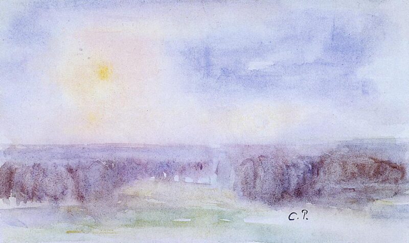 Landscape at Eragny – Camille Pissarro Tablo
