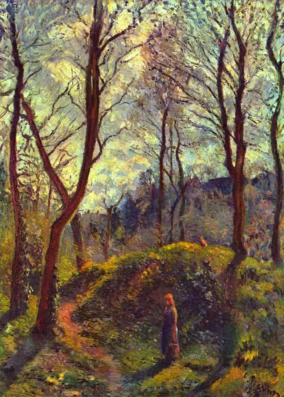 Landscape with Big Trees - Camille Pissarro Tablo