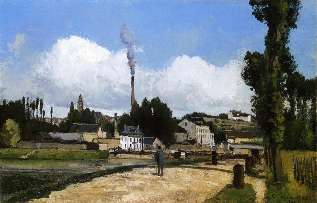 Landscape with Factory (1867) - Camille Pissarro Tablo