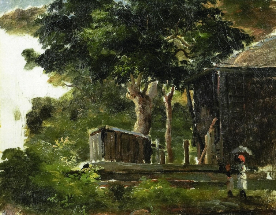 Landscape with House in the Woods in Saint Thomas, Antilles (1854) – Camille Pissarro Tablo