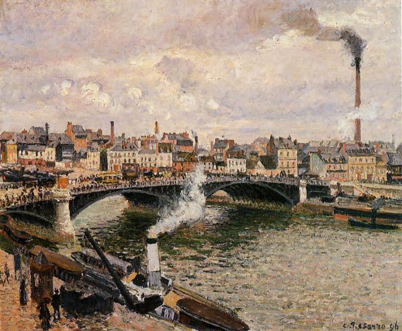Morning, Overcast Day, Rouen (1896) - Camille Pissarro Tablo